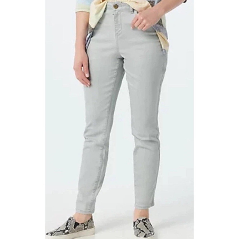 NWT LOGO by Lori Goldstein Skinny Leg High-Waist Gray Women's 20W